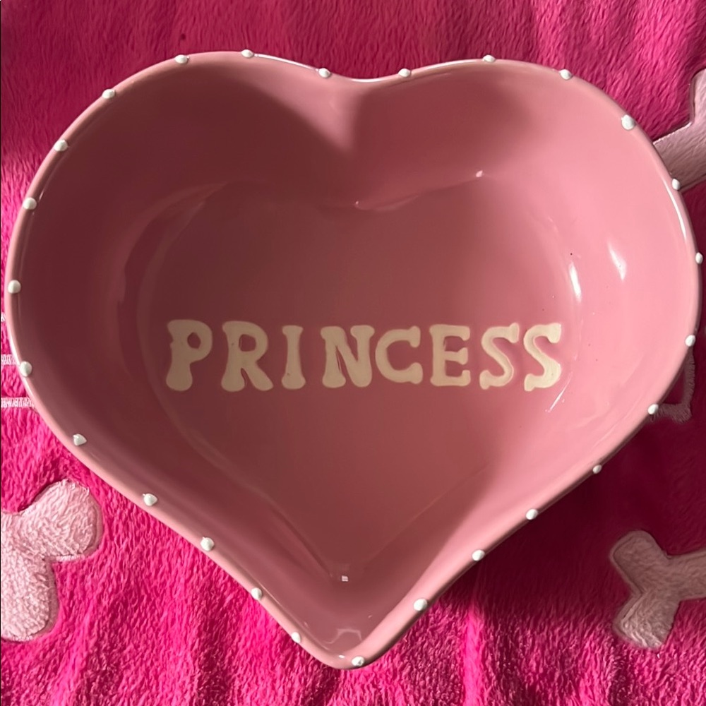 Pink Heart-Shaped Princess Bowl